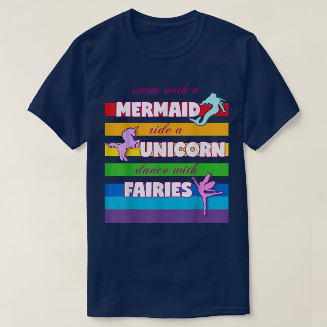 Mermaid, Unicorn  for Girls  T-Shirt (Design Front)