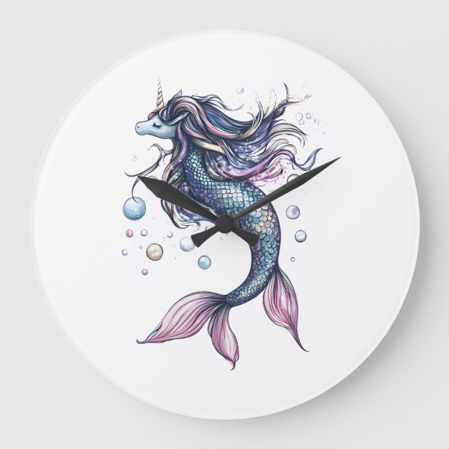 Mermaid Unicorn Hybrid (1) Large Clock (Front)