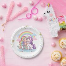 Mermaid Unicorn Paper Party Plate