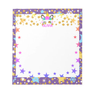 Mermaid Unicorn Personalized Kids Notepad