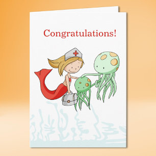 Mermaid Veterinarian Congratulations Graduation Card