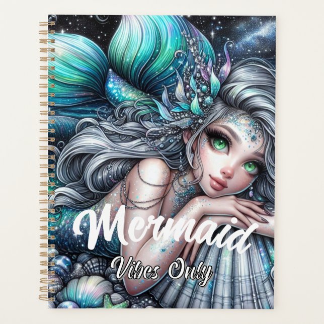 Mermaid Vibes Only Planner – Fantasy Ocean-Themed  (Front)