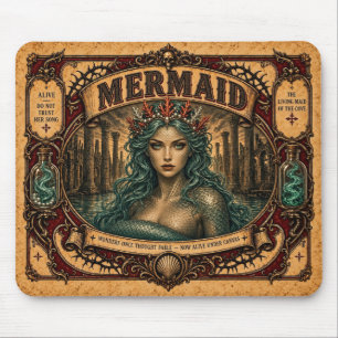 Mermaid, Vintage Circus Monster Mouse Pad
