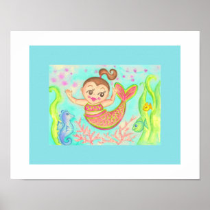 Mermaid Wall Art Print 