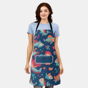 Mermaid Watercolor Colourful Personalised Pattern Apron