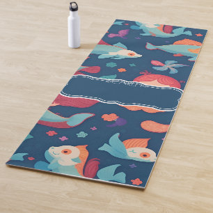 Mermaid Watercolor Colourful Personalised Pattern Yoga Mat
