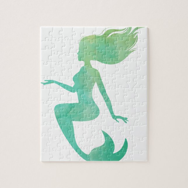 Mermaid watercolor jigsaw puzzle (Vertical)