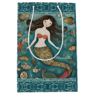 Mermaid Watercolor Medium Gift Bag