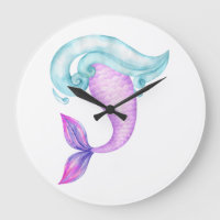 Mermaid watercolor pink purple blue birthday