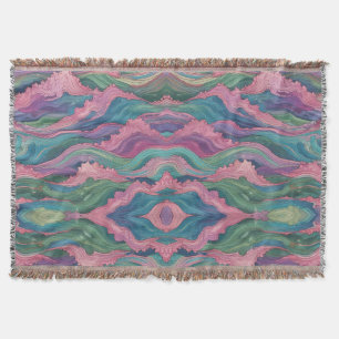 Mermaid Waves Throw Blanket