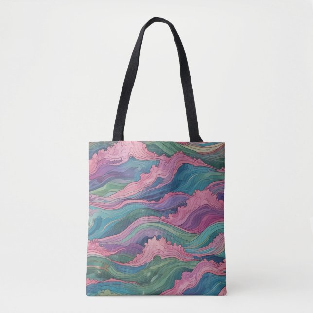Mermaid Waves Tote Bag (Front)