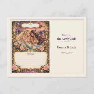 Mermaid Wedding Guest Book Wishes Postcard