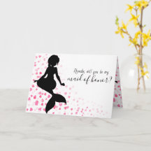 Mermaid Wedding Will You Be My Maid of Honour Card