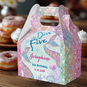 Mermaid whimsical fifth birthday custom favour box