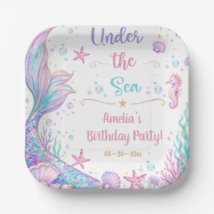 Mermaid Whimsical Under The Sea Birthday Party Paper Plate