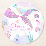 Mermaid Whimsical Under The Sea Birthday Party Round Paper Coaster<br><div class="desc">Mermaid Whimsical Under The Sea Birthday Party Paper Coaster
All designs are © PIXEL PERFECTION PARTY LTD</div>
