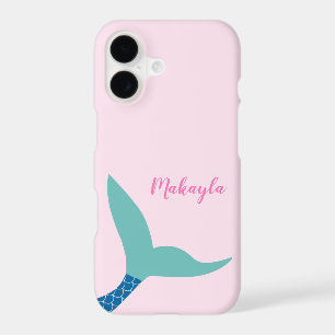 Mermaid Whispers: Pink and Blue Phone Case with Ta