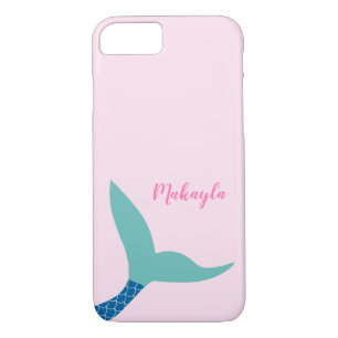 Mermaid Whispers: Pink and Blue Phone Case with Ta