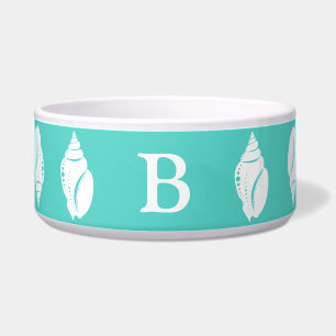 Mermaid White Seashells & Sea Green Monogram