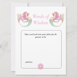 Mermaid Wisdom Baby Shower. Pink Under the Sea Invitation