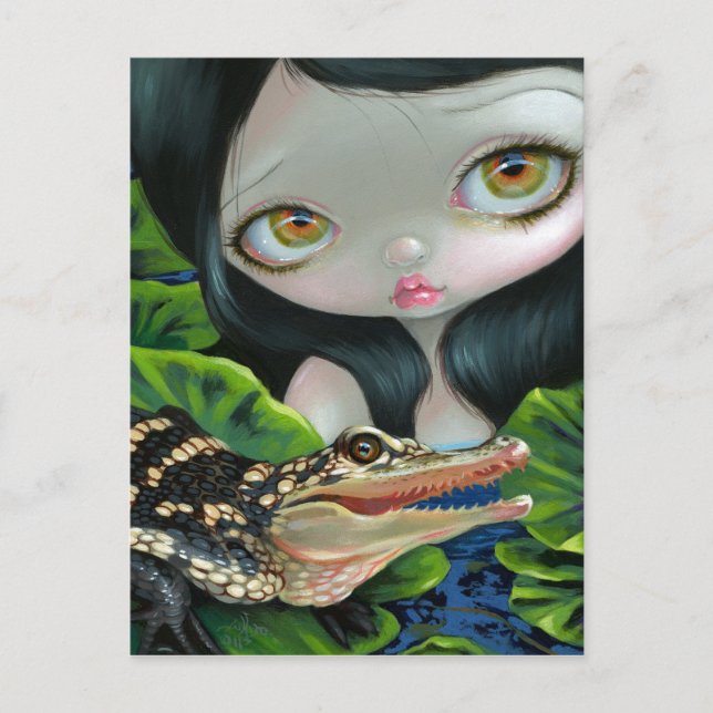 "Mermaid with a Baby Alligator" Postcard (Front)