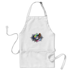 Mermaid with Colourful Fish Background Standard Apron