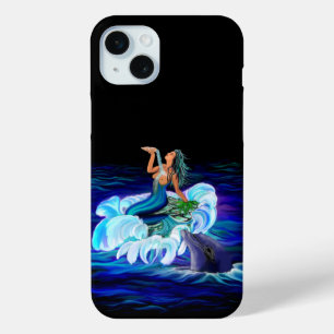 Mermaid with Dolphin iPhone 15 Mini Case