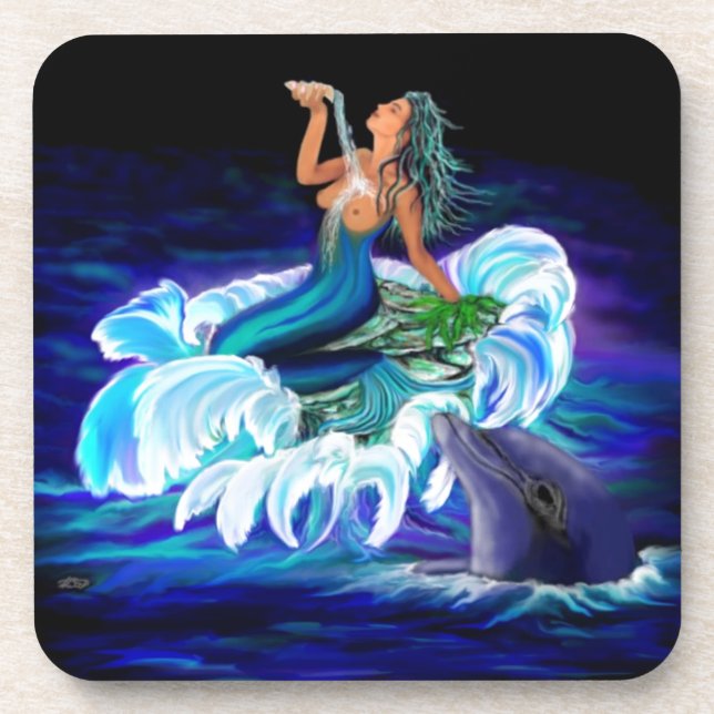 Mermaid with Dolphin Coaster (Front)