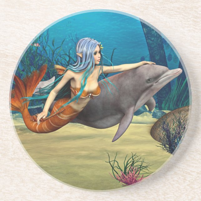 Mermaid with Dolphin Coaster (Front)
