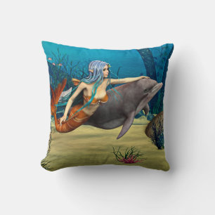 Mermaid with Dolphin Cushion