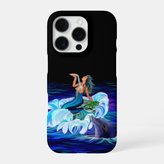 Mermaid with Dolphin iPhone Case (Back)