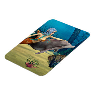 Mermaid with Dolphin Magnet