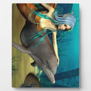 Mermaid with Dolphin Plaque