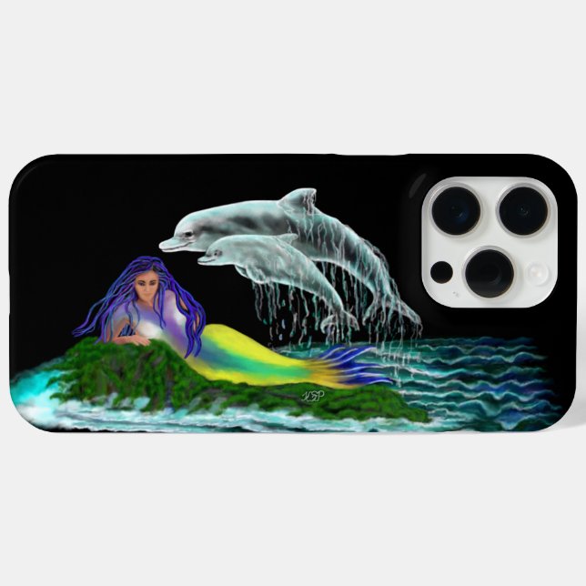 Mermaid with Dolphins Case-Mate iPhone Case (Back (Horizontal))