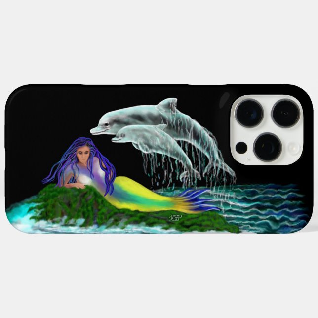 Mermaid with Dolphins Case-Mate iPhone Case (Back (Horizontal))
