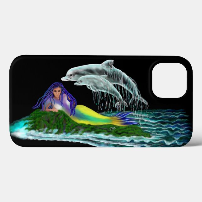 Mermaid with Dolphins Case-Mate iPhone Case (Back (Horizontal))