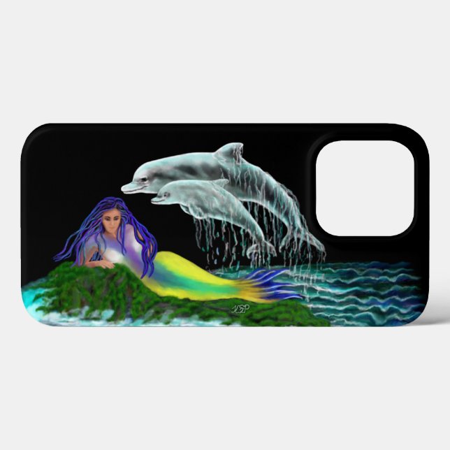 Mermaid with Dolphins Case-Mate iPhone Case (Back (Horizontal))