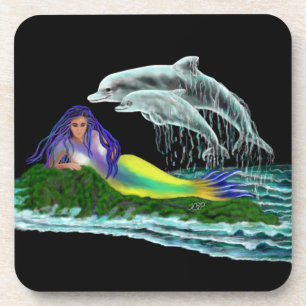 Mermaid with Dolphins Coaster