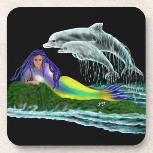 Mermaid with Dolphins Coaster