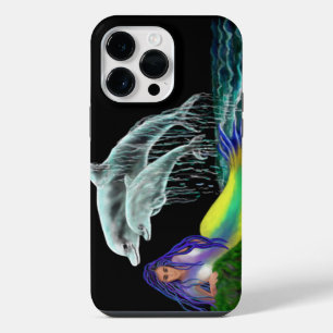 Mermaid with Dolphins iPhone 14 Pro Max Case