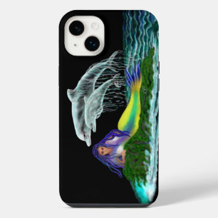 Mermaid with Dolphins iPhone 14 Plus Case