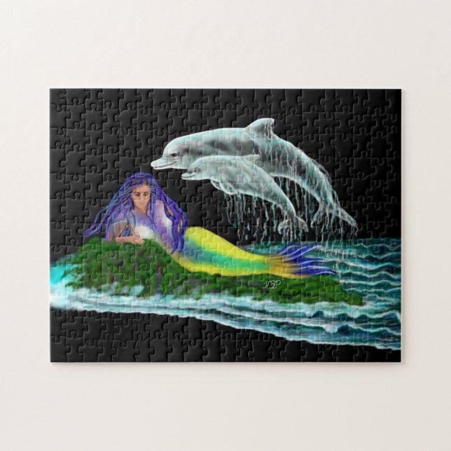 Mermaid with Dolphins Jigsaw Puzzle (Horizontal)