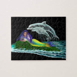 Mermaid with Dolphins Jigsaw Puzzle