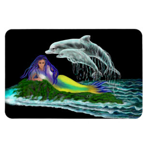 Mermaid with Dolphins Magnet