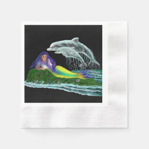 Mermaid with Dolphins Napkin