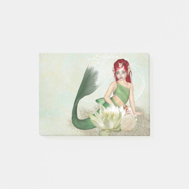 Mermaid With Flower Post-it Notes (Front)