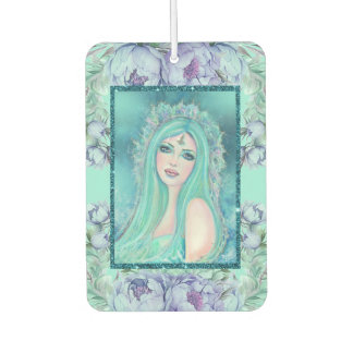 Mermaid with flowers art by Renee Lavoie  Car Air Freshener