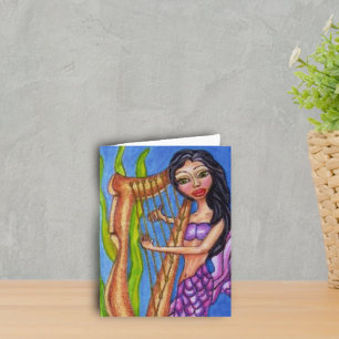 Mermaid With Harp Notecard