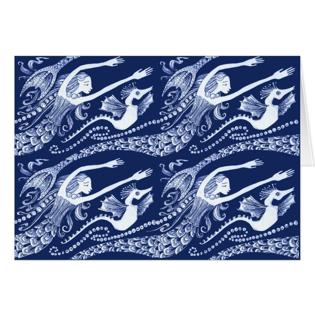 Mermaid with Pearls and Seahorse (Front Horizontal)