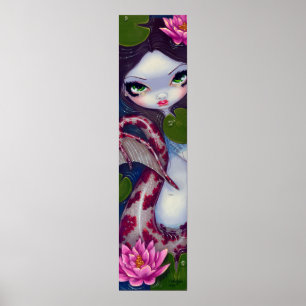 Mermaid with Pink Lotus gothic big eye Art Print